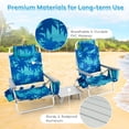 thumbnail image 4 of Costway Ensemble de 2 Chaises de Plage Pliantes avec Table, Chaise Inclinable d'Extérieur à 5 Positions, 4 of 10
