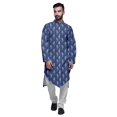 thumbnail image 1 of Atasi Printed Designer Rayon Button Down Casual Kurta With Pajama For Men, 1 of 4