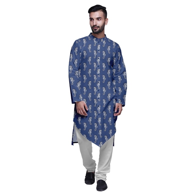 Atasi Printed Designer Rayon Button Down Casual Kurta With Pajama For Men