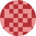 thumbnail image 1 of Ahgly Company Machine Washable Indoor Round Transitional Pastel Red Pink Area Rugs, 8' Round, 1 of 7