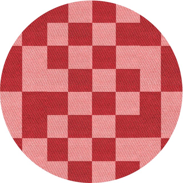 Ahgly Company Machine Washable Indoor Round Transitional Pastel Red Pink Area Rugs, 8' Round