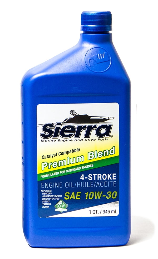 Sierra Marine Oil 18-9420CAT-2 Marine Series; SAE 10W-30; Premium Blend 4-Stroke Catalyst Engine Oil; 1 Quart Bottle; Single; NMMA FC-W Certified