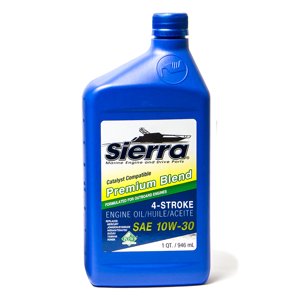 Sierra Marine Oil 18-9420CAT-2 Marine Series; SAE 10W-30; Mélange Premium 4-Stroke Huile moteur catalytique; 1 Bouteille de quart; simple; NMMA FC-W Certifié