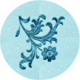 thumbnail image 1 of Ahgly Company Tapis d'Intérieur Lavable à la Machine, Carré, Transitionnel, Bleu Électrique, Tapis de Zone, 3 Pieds Carré, 1 of 7