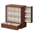 thumbnail image 1 of SONGMICS 12-Slot Watch Box, Watch Display Case with Window, Solid Wood Veneer, Velvet Lining, Coffee Brown, 1 of 5