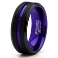 thumbnail image 2 of Men's Tungsten Carbide Ring Grooved Wedding Band Color Interior 8MM Blue Red Green Red, 2 of 3