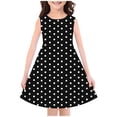 thumbnail image 3 of vdgthytj Robes Midi d'Été pour Filles Enfants Col Rond Pois Sans Manches Ligne A Fluide Longueur Genou Robe 4-14 Ans, 3 of 3
