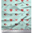 thumbnail image 1 of Soimoi Toile de Coton Vert Triangle & Flèche Coeur Imprimé par Yard 56 Pouces de Large, 1 of 5