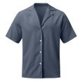 thumbnail image 5 of BOBOGOJP Chemise Homme Manches Courtes Boutonnée avec Poche, Gris Foncé L, 5 of 5