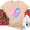 thumbnail image 2 of Diufon Hauts de la Saint-Valentin pour Femmes Décontracté Tendance Manches Courtes Col Rond Chemisier Imprimé Graphique Mignon, 2 of 5