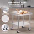 thumbnail image 4 of VEVOR Table de Travail en Acier Inoxydable 24"x28 Pouces Table Commerciale pour Préparation des Aliments avec 4 Roulettes, 4 of 9