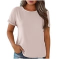 thumbnail image 5 of Pisexur Hauts pour Femmes, Hauts de Sortie pour Femmes et T-Shirt à Manches Courtes à Col Rond Imprimé, Haut Ample, Hauts de Printemps pour Femmes Vin, TG, 5 of 5