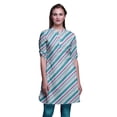 thumbnail image 1 of Bimba Robe Kurta Droite pour Femmes à Col Mandarin Imprimée Kurti Courte Hauts, 1 of 6
