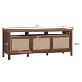 thumbnail image 3 of Giantex Mid-Century TV Stand, Entertainment Center w/3 Rattan Doors & Interior Adjustable Storage Shelves, Walnut, 3 of 6