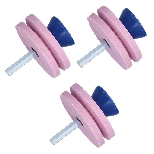 3PCs Lawn Mower Grinding Wheel Abrasive Disc Blade Sharpener Grinding Wheel Sharpening Abrasive Disc Knife Replacement For Lawn Mower Tractors Drill Blade
