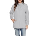 thumbnail image 1 of WRKEKC Manteau Coupe-Vent Imperméable à Capuche pour Femme Léger à Manches Longues avec Poches pour Randonnée Randonnée Automne Printemps Manteau d'Extérieur Gris TG, 1 of 8