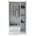thumbnail image 4 of TUHOME Austral 3 Door Armoire Engineered Wood Armoires in  White, 4 of 7