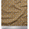 thumbnail image 1 of Soimoi Brown Silk Fabric Phone,Calculator & Monitor Hardware Fabric Prints By Yard 42 Inch Wide, 1 of 2