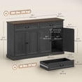 thumbnail image 3 of HOMCOM Buffet Cabinet with Charging Station, 55" Farmhouse Sideboard, Black, 3 of 10