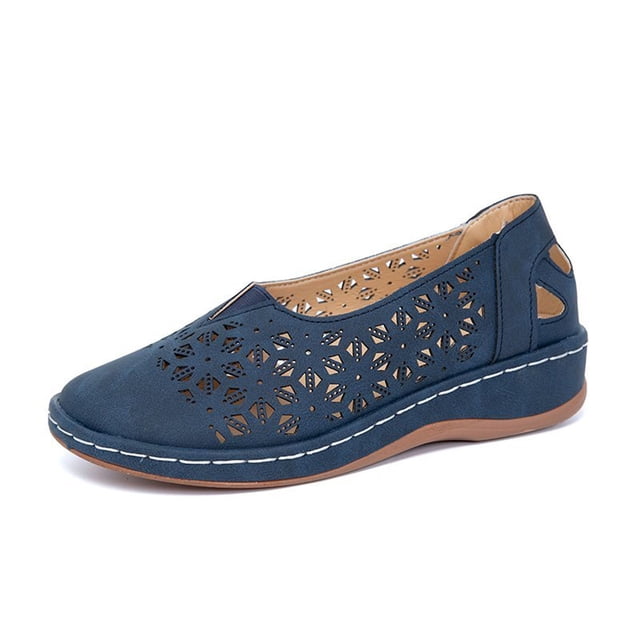 XZNGL Chaussures Plates pour Femmes à Talon Compensé Ajouré Décontractées Grande Pointure Chaussures Simples