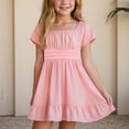 thumbnail image 2 of Ketyyh-chn99 Robe Tutu pour Filles, Robes d'Été Duveteuses 2025, Mode d'Été, Couleur Unie, Robe Dos Nu à Lacets pour Filles, Taille pour 10-11 Ans, Rose, 2 of 6
