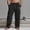 Style2-Black mens pants, variant on Mceream Mens Linen Cargo Pants Elastic Drawstring Waist Lightweight Summer Beach Pants Solid Color Casual Straight Trousers Ropa De Hombre Black XL