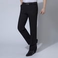 thumbnail image 2 of Pants for Men Men's Spring Summer and Linen Casual High-Waisted Straight Leg Loose Business Pants, 2 of 3