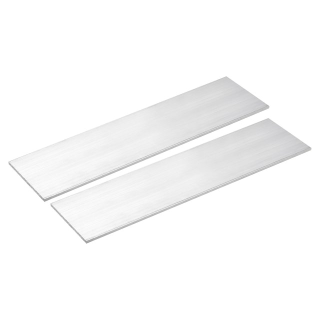 Unique Bargains Square Aluminum Flat Bar, 2 Pack 1/8' Thickness 4' Width 12' Length