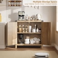 thumbnail image 2 of GloryStar 31.5'' Small Rattan Buffet Cabinet Offers Ample Storage with Doors and Adjustable Shelves, Boho Farmhouse Coffee Bar Sideboard with Handle for Kitchen and Living Room Use, 2 of 7