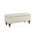 thumbnail image 3 of HomePop Traditional Fabric Large Storage Bench with Nailhead Trim in Cream/Brown, 3 of 11