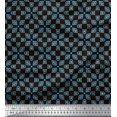 thumbnail image 1 of Soimoi Black Rayon Fabric Square & Triangle Geometric Print Fabric by the Yard 56 Inch Wide, 1 of 3