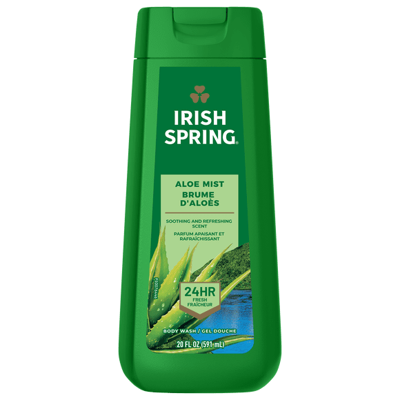 Irish Spring Aloe Mist Moisturizing Body Wash for Men, 591 mL Bottle