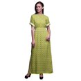thumbnail image 1 of Bimba Rayon Ogee Ikat Printed Womens Long MaxiDressGown With Side Slit-X-Large, 1 of 6