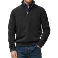 thumbnail image 1 of Migroa Essential Men's Quarter-Zip Sweatshirt -Solid Color Stand-Up Collar Design, Multiple Color Options, Premium Casual Wear Under $20, Black 5Xl, 1 of 4