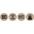thumbnail image 2 of Darling Souvenir Pack Of 190 Pcs Chocolate Labels Cheers 80th Birthday Theme Stickers-Brown, 2 of 2