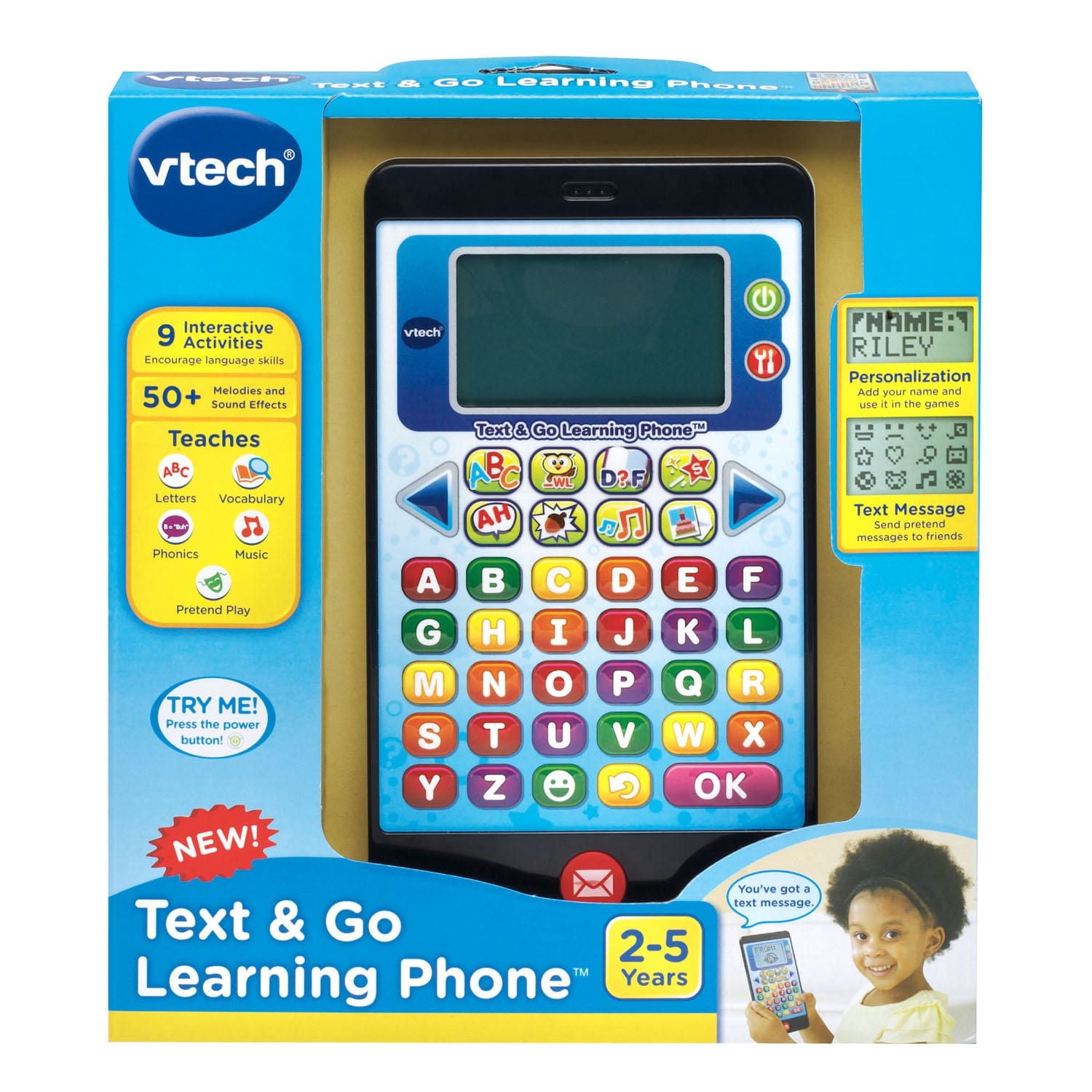 VTech Téléphone éducatif V.tab kid A,B,C - Jouet éducatif pour tout-petits - Version anglaise,