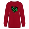 thumbnail image 4 of 2023 Chandail Surdimensionné pour Femmes Chemises Unies Col Rond Manches Longues Hauts Imprimés Blouse Régulière Coupe Ample Hauts pour Femmes, 4 of 5