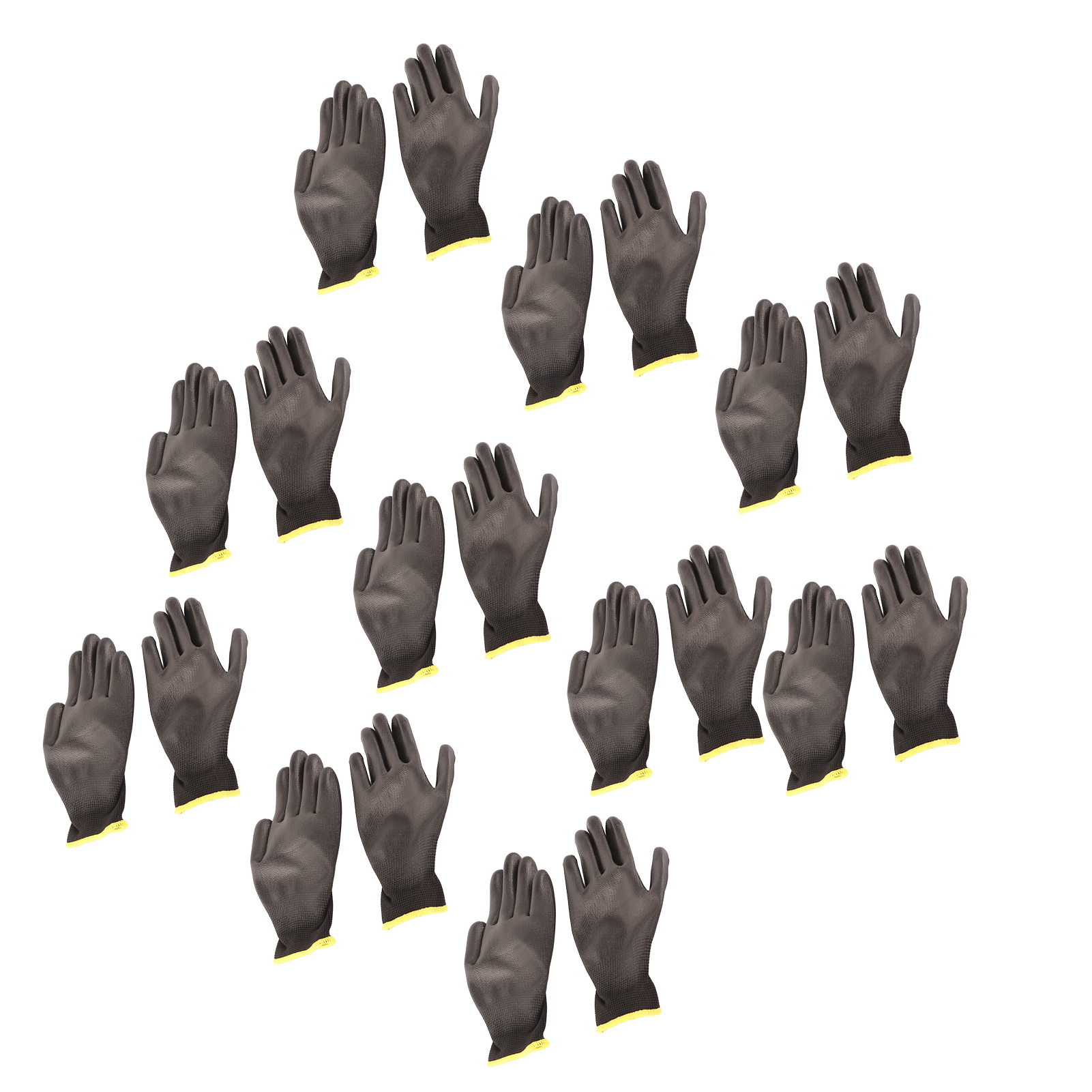 10 Pairs PU Coated Safety Work Gloves Static Proof Nylon Gloves Work Gloves Mechanic Working Seamless Knit Glove