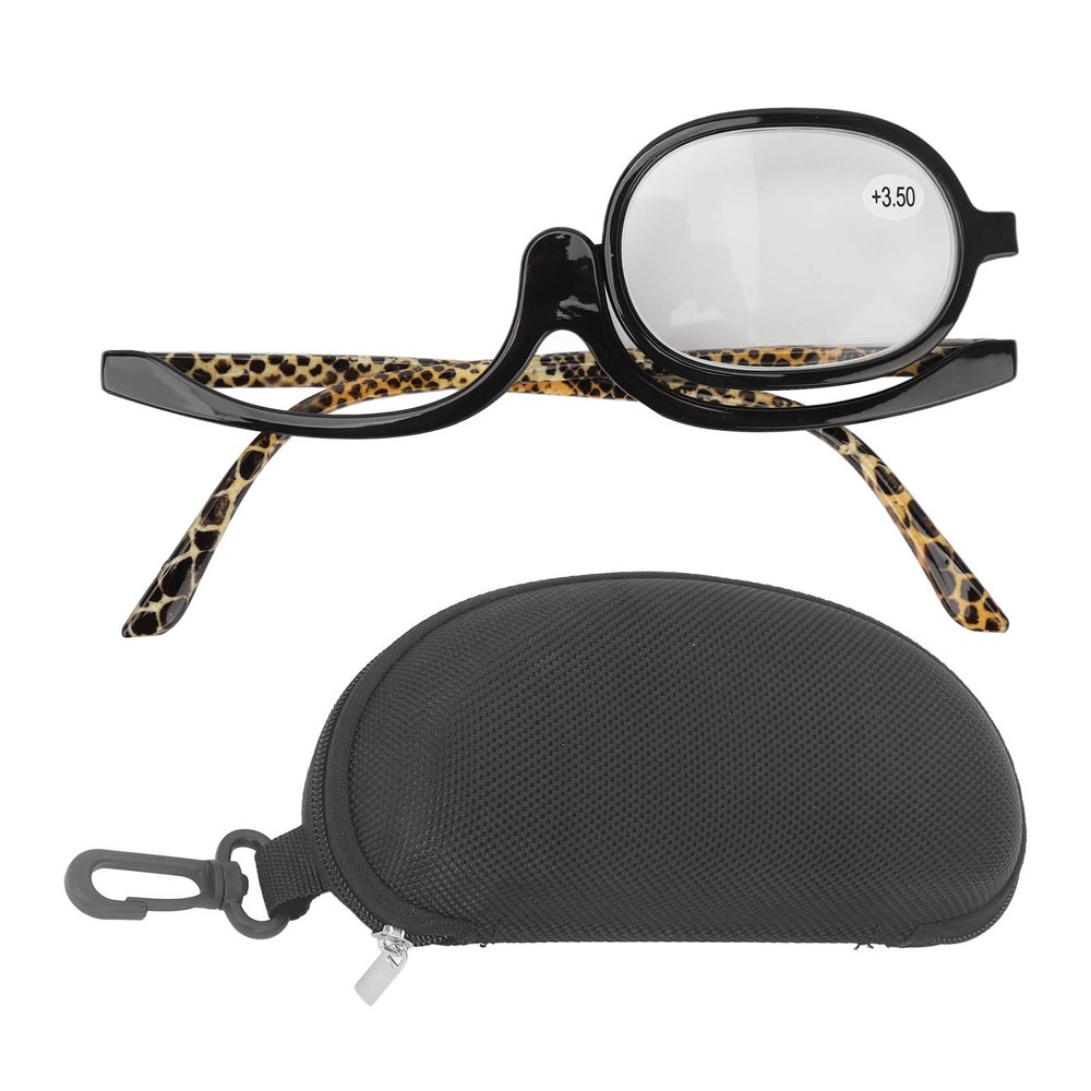 Estbridge Magnifying Makeup Glasses Fashionable Flexible Flip Down Lens Cosmetic Reading Glasses with Case +3.50