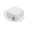 thumbnail image 2 of Unique Bargains Travel Jewelry Case, Small Jewelry Organizer Portable Mini Jewelry Box with Mirror Square Style 1, White, 2 of 5