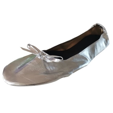 Kcodviy Women Foldable Portable Travel Slippers for Women Memory Foam Ballet Flat Roll Slipper Womens Memory Foam Slippers Shoes Dance Party Shoes