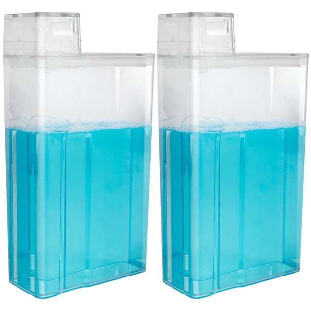 AMERTEER 2Pcs Laundry Detergent Dispenser 1.2L Large Capacity Laundry Soap Containers Transparent Reusable Multipurpose Fabric Softener Dispenser