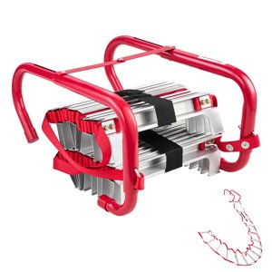 KFFKFF Évasion d'incendie, 2-Story 13FT Échelle d'incendie d'urgence rétractable, Échelles de sécurité en alliage d'aluminium léger avec sangle en polyester robuste