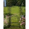 thumbnail image 4 of BeesClover 8FT Tall Steel Garden Archway With Single Gate- Metal Arbor with Stakes for Weddings & Parties, Wide Rust-Resistant Trellis for Roses, Vines & Climbing Plants, Simple to Assemble, 4 of 7