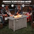thumbnail image 2 of Patiojoy 43" Propane Fire Pit Table 50,000 BTU Outdoor Propane Gas Fire Table w/ Wood Grain Tabletop Hideaway Tank Storage, 2 of 10