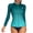 Gradient Green, variant on Women's Long Sleeve Rash Guard Sun Protection Zipper Gradient Swimsuit Top