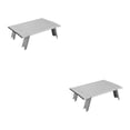 thumbnail image 3 of Transemion Lightweight Aluminum Alloy Folding Table Travelling Wide Application Foldable Folding Picnic Table silver 2Set, 3 of 6