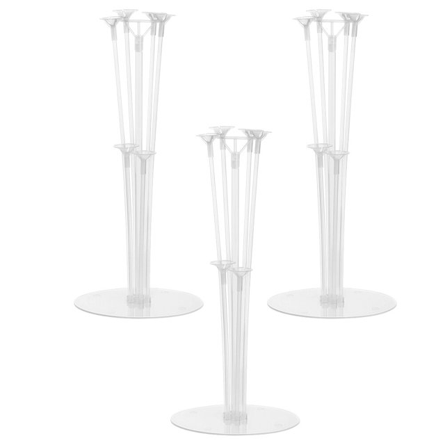 CIMAXIC Balloons Holder 3 Sets DIY Table Balloon Stand Reusable Clear Balloon Holder Party Decorative Stand Kit Balloon Support Holder Set,6.89"X6.89"X27.56"