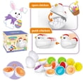 thumbnail image 2 of Fesfesfes Easter Egg Matching Learning Toy Pieces Hen Storage Box on Wheels Multiple Shapes Colors Fine Motor Skills Sensory Activity Plaything, 2 of 5