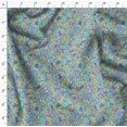 thumbnail image 4 of Soimoi Blue polyester Crepe Fabric Artistic Leaf & Floral Printed Fabric 1 Yard 42 Inch Wide, 4 of 5